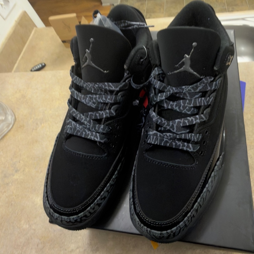 Black Air Jordan3 Sneakers(Black Cat)